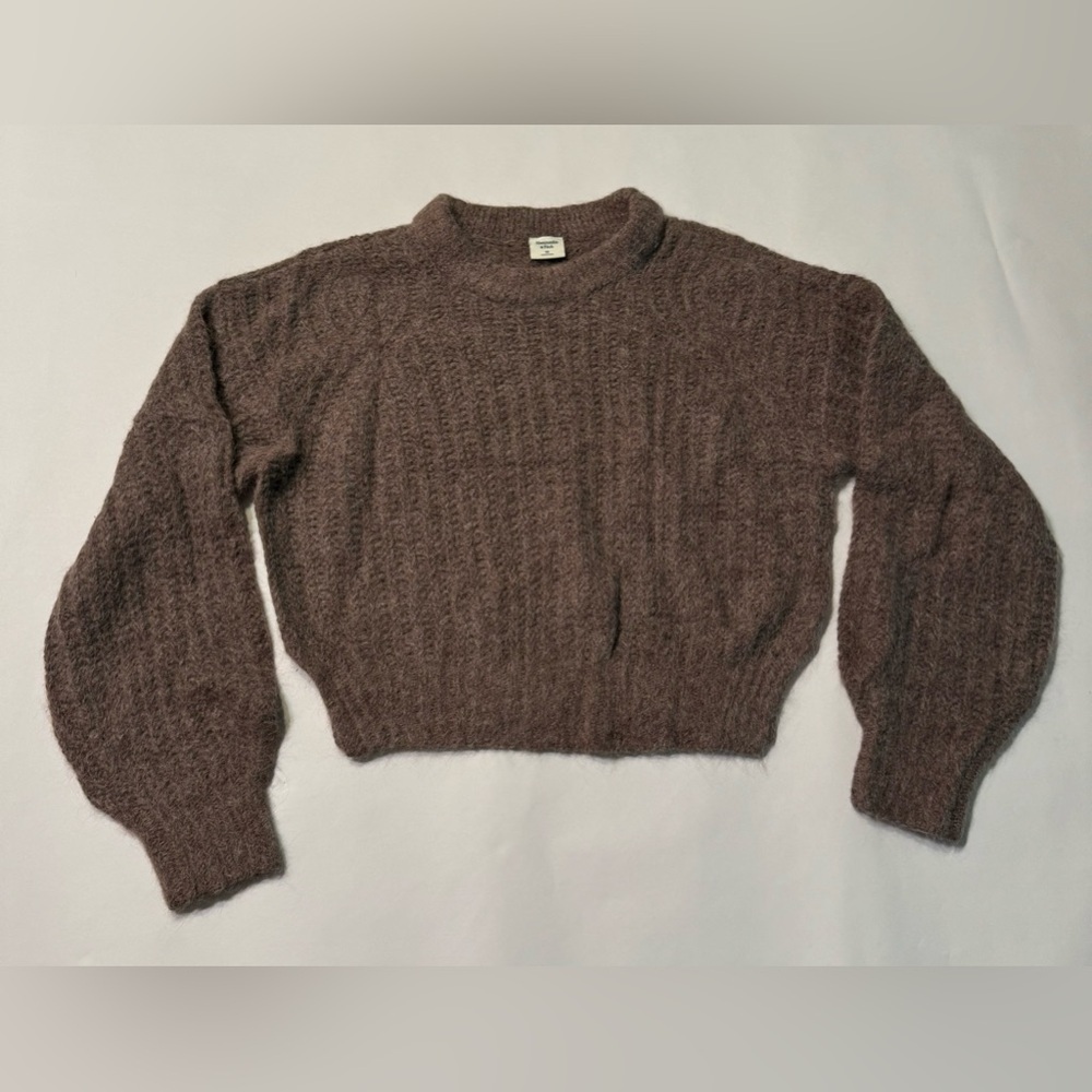 ABERCROMBIE & FITCH Alpaca Blend Knit Soft Stretch Crewneck Sweater XS